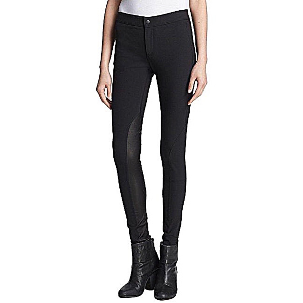 NWOT Rag & Bone Lamb Leather Insert Riding Pants Mid High Waist Sculpted Look
